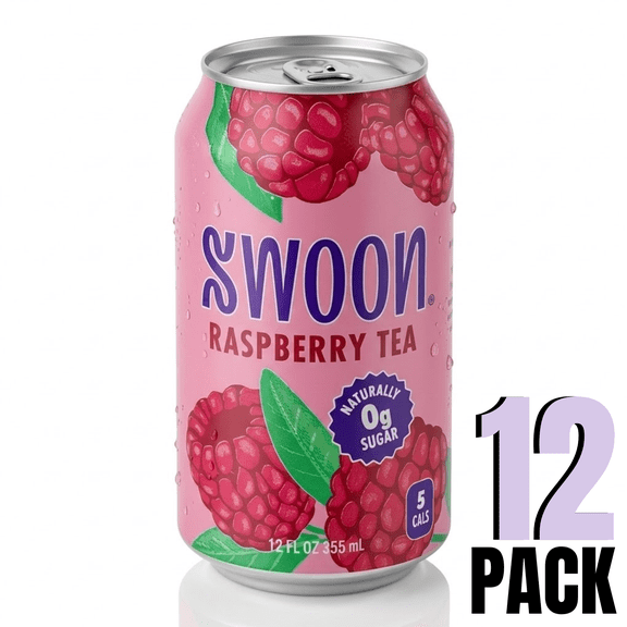 Swoon Zero Sugar Raspberry Tea, 12 fl oz Cans (12 Pack)
