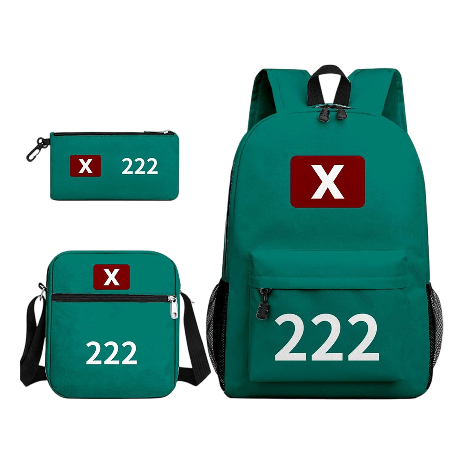 Swooo 3 PCS Squid Horror Game Backpack Waterproof, Travel Laptop Backpacks School Bag College Backpack Traveling Backpack Large Bookbags Back To School Supplies Mochilas for Teens Students A