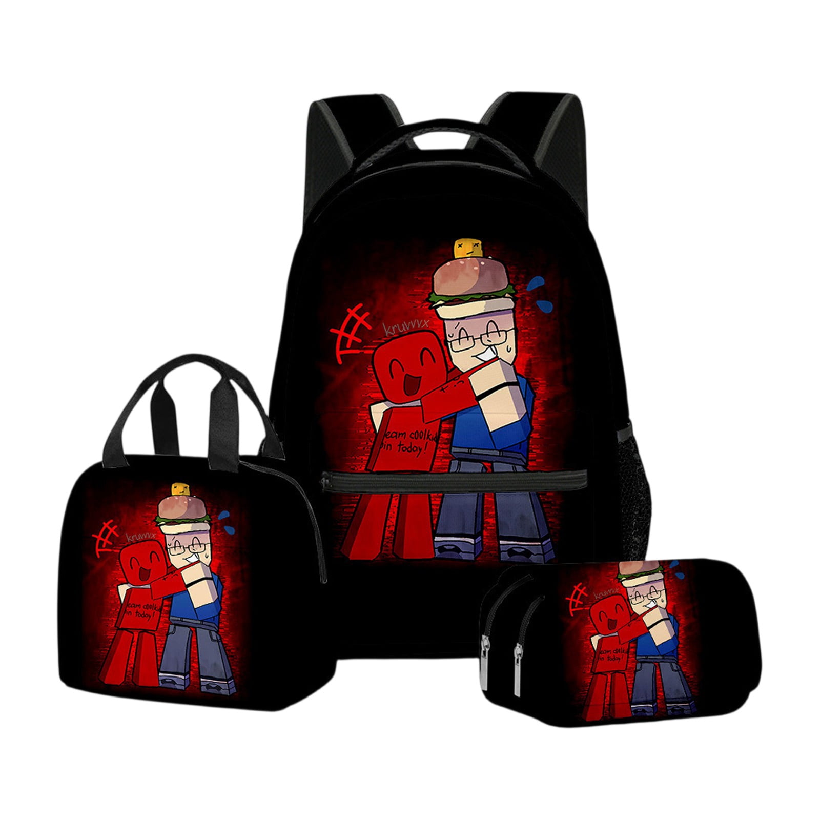 3 PCS Lightweight Forsaken Backpack Waterproof, Travel Laptop Backpacks School Bag College Backpack Traveling Backpack Large Bookbags Back To School Supplies Mochilas for Teens Students A