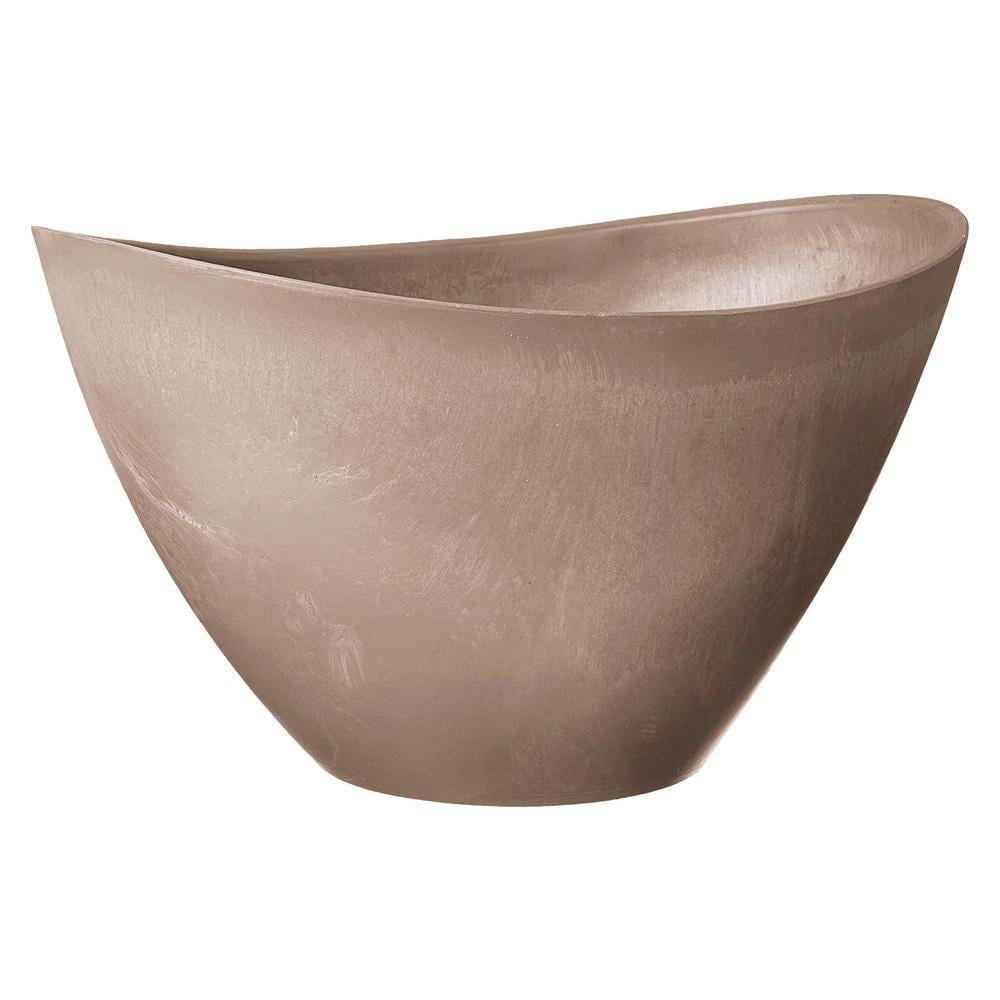 Swoop Medium 16x12x9 Taupe PSW Oval Planter