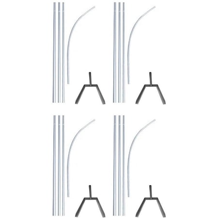 Swooper Flutter Flag Hardware-FOUR 4 Piece Pole Kit with Tire Stands