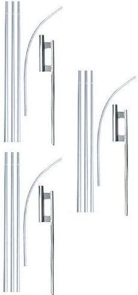 Swooper Flutter Flag Hardware-THREE 4 Piece Pole Kits with Ground Spikes