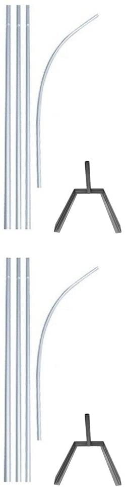 Swooper Flutter Flag Hardware-TWO 4 Piece Pole Kit with Tire Stands