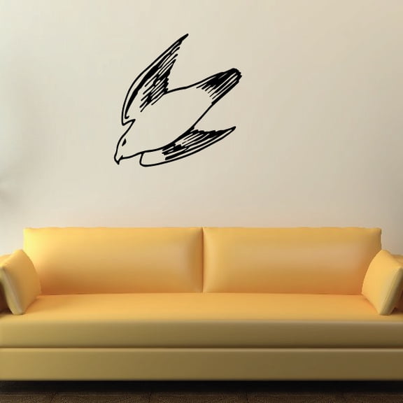 Swooping Falcon Decal - 36 Inches
