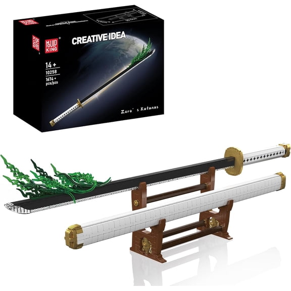 Sword, 1674 Piece Collector Anime Display Model with Stand, Japanese Building Kit for Fans