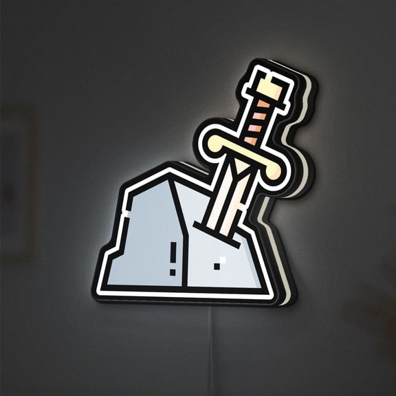 Sword 3D Novelty Light Box, Fantasy-Inspired Wall Art for Medieval Decor and Storytelling Spaces (Width 24 inch, 60cm)
