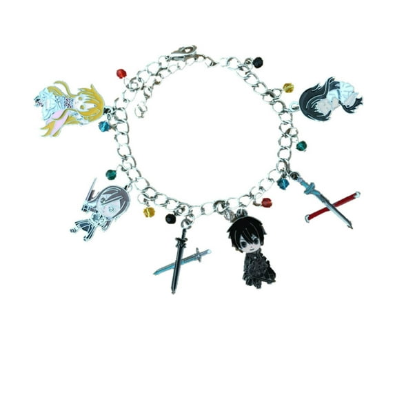 Sword Art Online Anime Manga Fashion Silvertone Novelty Charm Bracelet