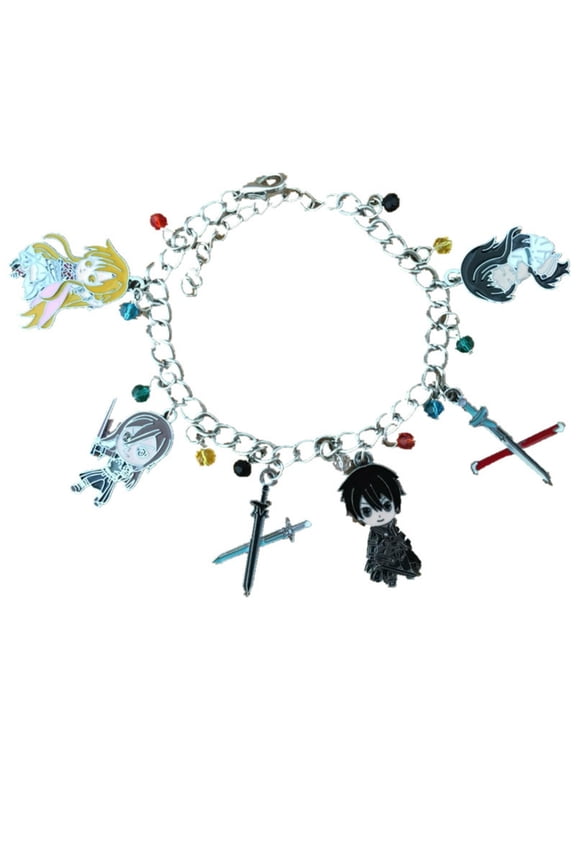 Sword Art Online Anime Manga Fashion Silvertone Novelty Charm Bracelet
