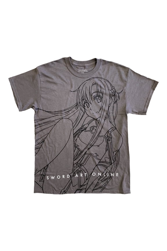 - Asuna Sitting Line Art Adult T-Shirt M