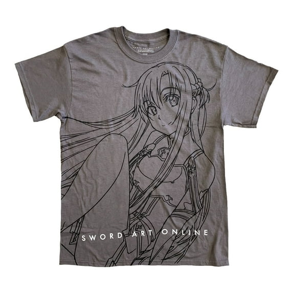 Sword Art Online - Asuna Sitting Line Art Adult T-Shirt S