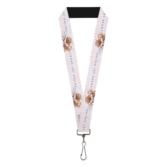 Sword Art Online Lanyard, Sword Art Online Asuna Lambent Light Pose and Logo Pink, Elastic