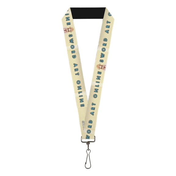 Sword Art Online Lanyard, Sword Art Online Asuna Yuuki Pose and Title Logo Cream, Elastic