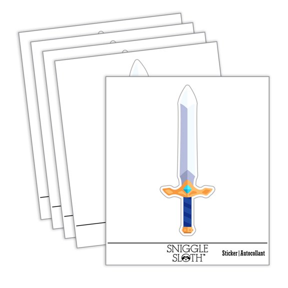 Sword Blade Fighter Fantasy Weapon Car Window Bumper Water Bottle Phone Tablet Laptop Waterproof Vinyl Decal Sticker Set 5-Pack - Gloss Finish - 4.0"