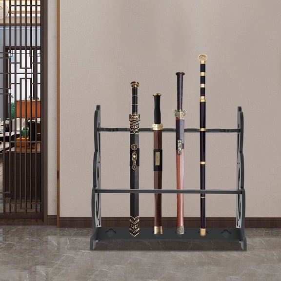 Sword Display Stand, Adjustable Large Floor Sword Holder, 6 Hole Vertical Sword Rack