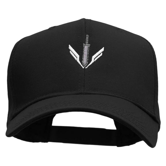 Sword Emblem Embroidered Cotton Twill Pro Style Cap - Black OSFM