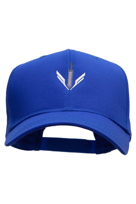 Sword Emblem Embroidered Cotton Twill Pro Style Cap - Royal OSFM