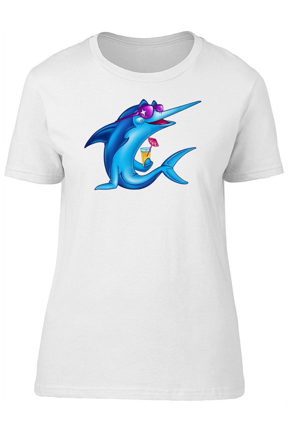 Sword Fish On Vacations T-Shirt Women -Image by Shutterstock, Female XX-Large
