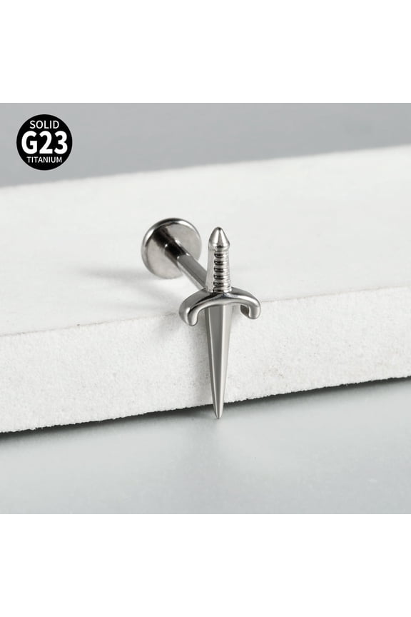 G23 Titanium Cartilage Earrings Flat Back Earring Piercing Jewelry Stainless Steel Color 8mm