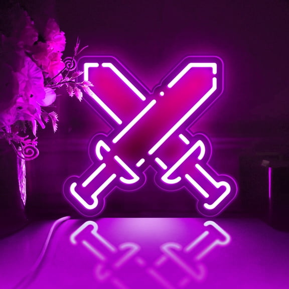Sword Led Light Box, Dimmable Neon-Like Light Signs USB Power for Wall Decor Bedroom Decoration, RGB Light (WxH) 8"x7"