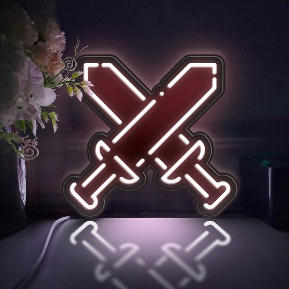Sword Led Light Box, Dimmable Neon-Like Light Signs USB Power for Wall Decor Bedroom Decoration, Static Light (WxH) 8"x7"