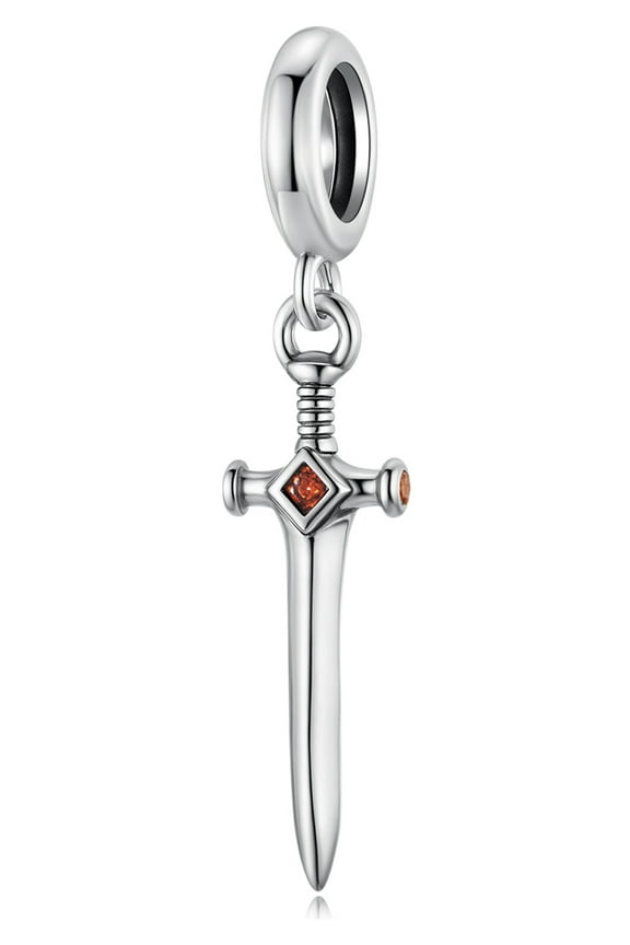 Sword Pendant  Charm 925 Sterling Silver Charm , Gift Box Packaging