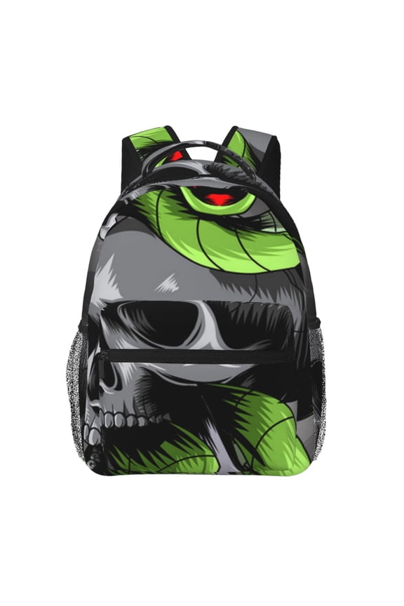 Sword Pierced Skull With Snake Laptop Backpack Travel Rucksack for Teens Adults, Fits 15-inch Notebook
