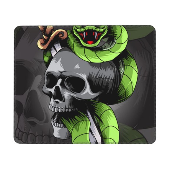 Sword Pierced Skull With Snake Mouse Pad Non-Slip Rubber Gaming Mousepad Rectangle for Computers Laptop 7 x 8.6 in
