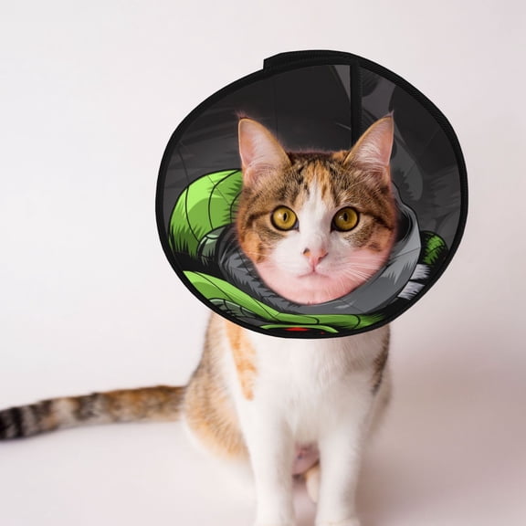 Sword Pierced Skull With Snake Soft Pet Recovery Collar for Cats Small Dogs, Protective Elizabeth Collar for Post-Surgery, Anti-Lick & Anti-Scratch