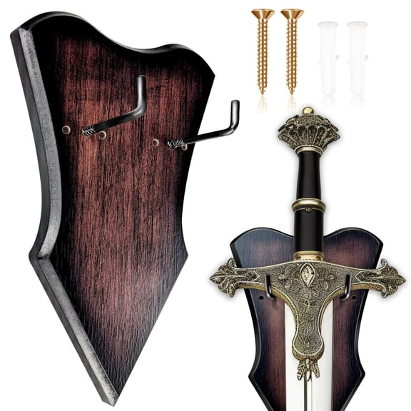 Sword Plaque Wall Mount Vertical Display Holder Adjustable Stand for Bow Medieval Dagger Axe