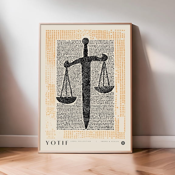 Sword Scales Wall Art Law Poster Lawyer Office Art
