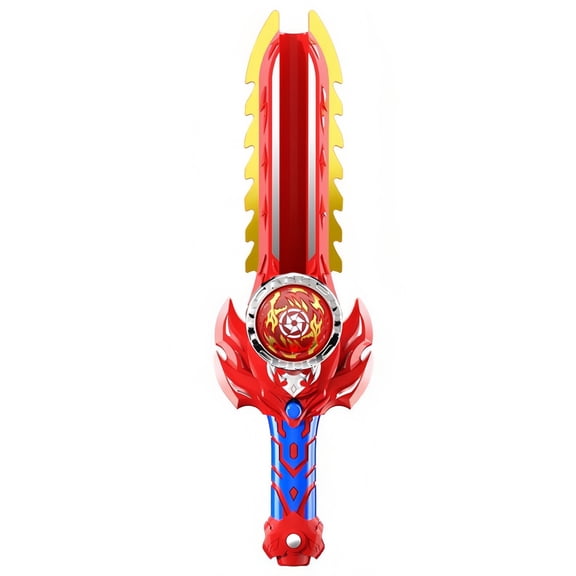 Sword Shaped Gyroscope Toy 11.4-Inch Spinning Top with Luminous LED Light Up Pull String Launcher High Velocity Battle Arena Competition Gear