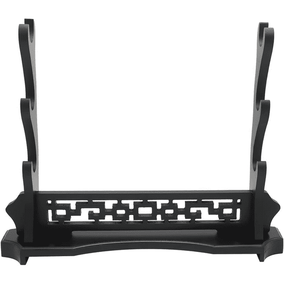 Sword Stand Three-Tier Sword Holder, Desktop Samurai Sword Katana Gladiator Assembly Base Sword Rack for Display, Black