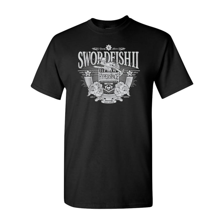 Swordfish 2 Spaceship Parody Adult DT T-Shirts Tee (Large, Black)