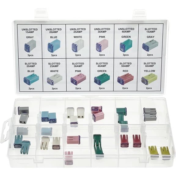 Swordfish 51220 Automotive Slow Blow Micro Female Mcase Cartridge Fuse Assortment for Ford F150, Ram, Surabu & Mazda Cars SUVS & Trucks, Pack of 29 Pieces