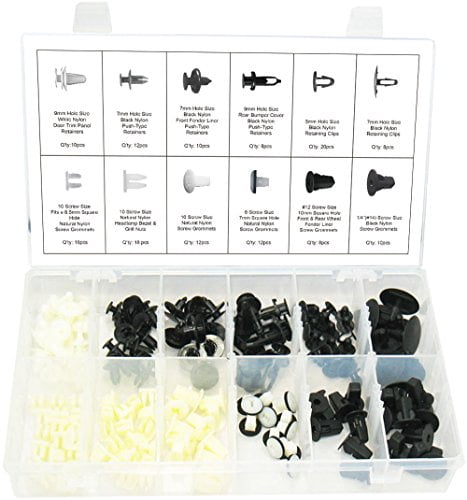 Swordfish 60070 for Toyota & Lexus Retainer Clip Assortment, 146pcs OEM‑Style Push Type Fasteners for Bumper, Fender & Interior Panels