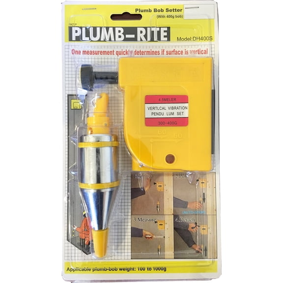 Swordfish 80030 PlumbRite Plumb Bob Setter with 400g (14oz) Steel Bob, Precision Vertical Alignment Tool for Construction & Carpentry