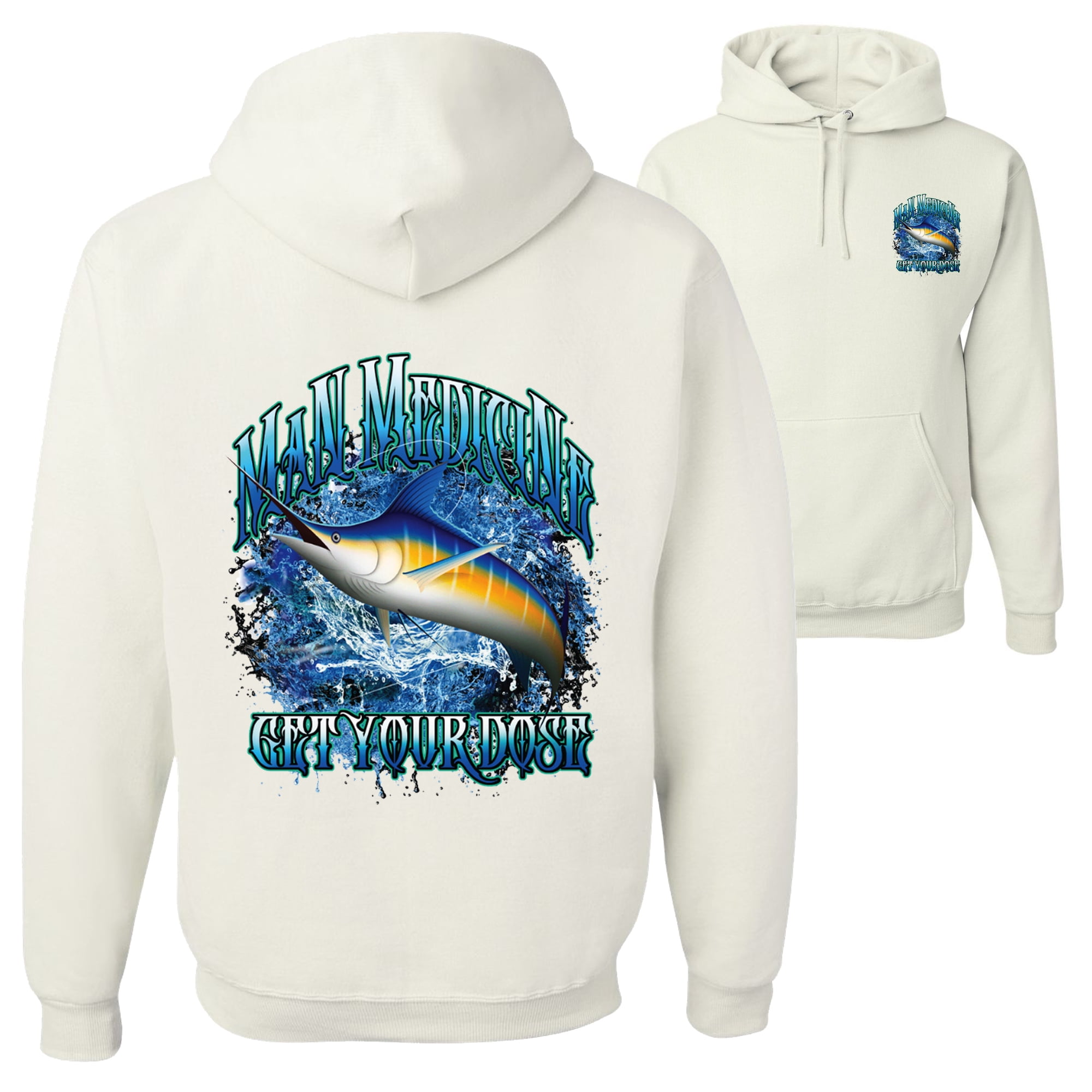Swordfish Man Medicine Get Your Dose Fish Lovers FRONT AND BACK Mens