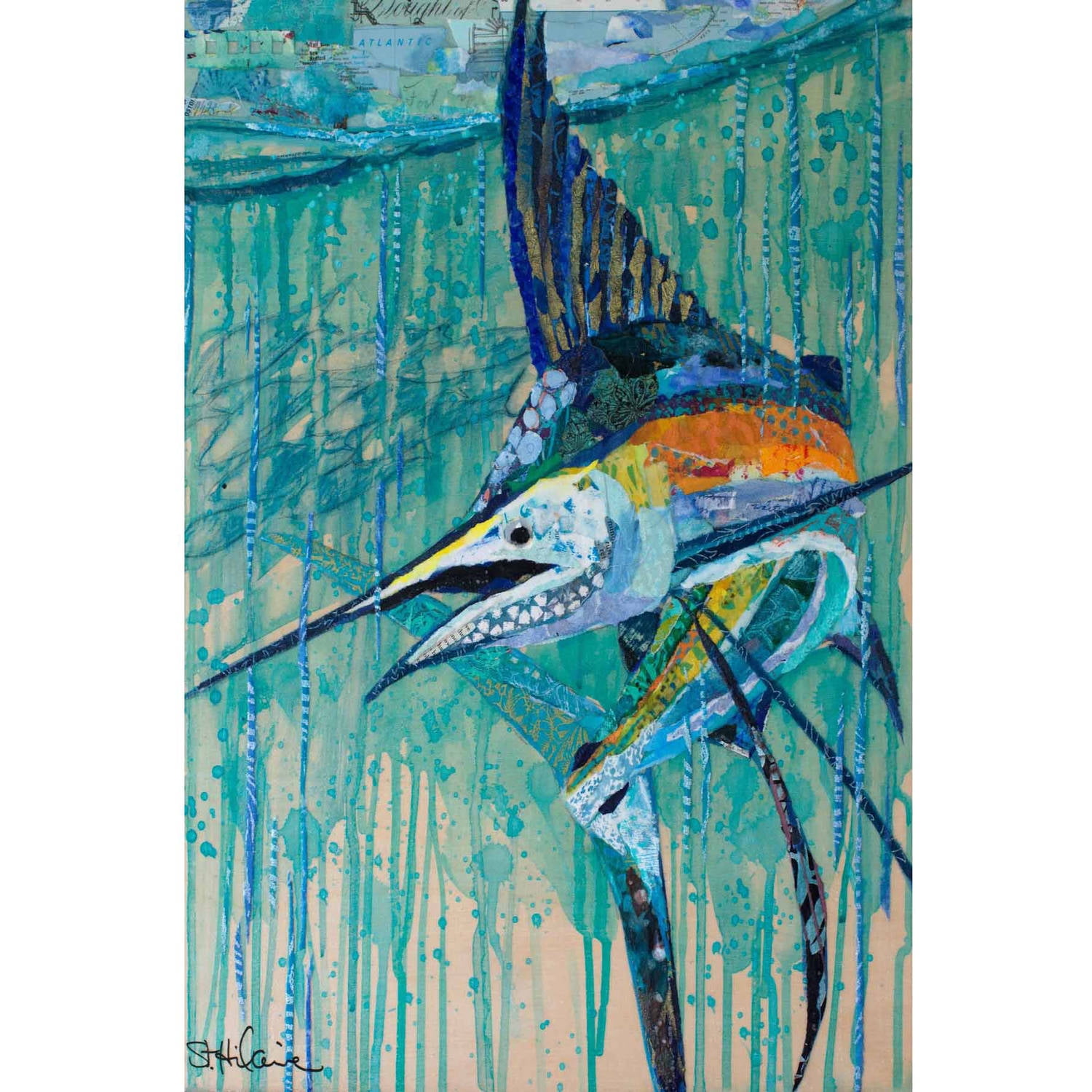 "Swordfish" Painting Print on Wrapped Canvas