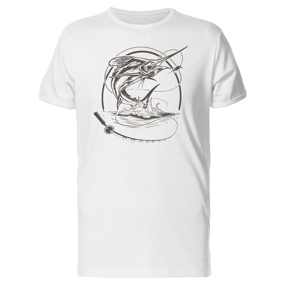 Swordfish With Fishing Rod T-Shirt Men -Image by Shutterstock, Male x-Large