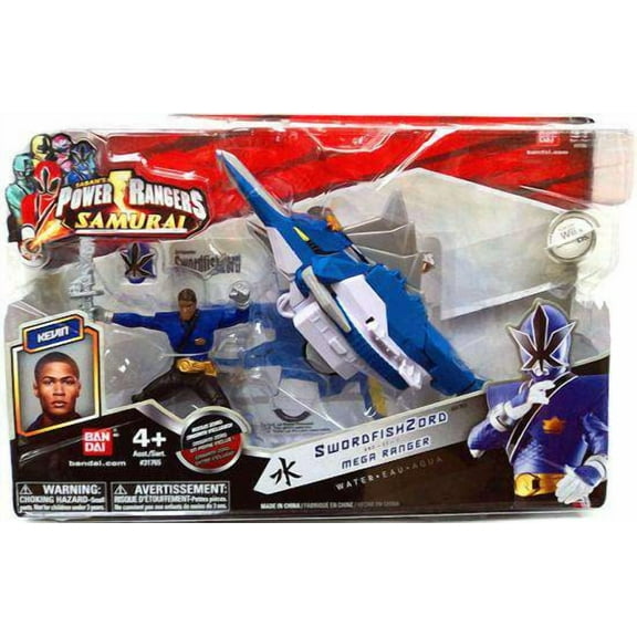 SwordfishZord & Mega Blue Ranger Kevin Action Figure Water