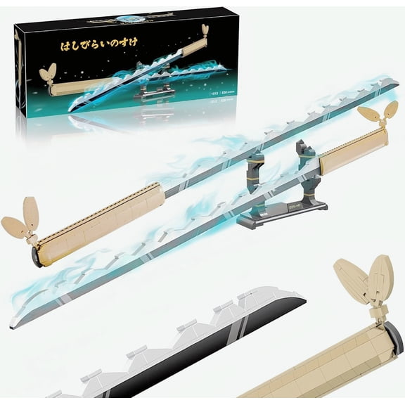 Swords Building Set, 40in Hashibira Inosuke Dual-Sword Building Block with Stand, Anime Sword Building Toy Katana Kids Toys for Boys Age 8-12, 838 Pcs
