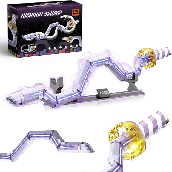 Swords Building Sets for Adults, 34in Iguro Obanai Sword Building Block with Stand, Anime Sword Building Toy Katana Gift, 836 Pcs