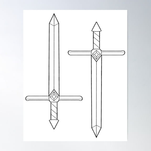 Swords Poster Wall Art, Modern Wall Decor For Living Room Bedroom, 8x12 UNFRAMED