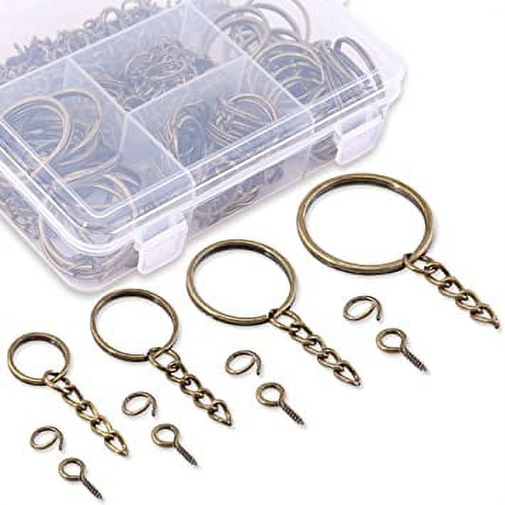 Swpeet 300Pcs Key Chain Rings Kit, 100Pcs Keychain Rings with Chain and  100Pcs Jump Ring with 100Pcs…See more Swpeet 300Pcs Key Chain Rings Kit