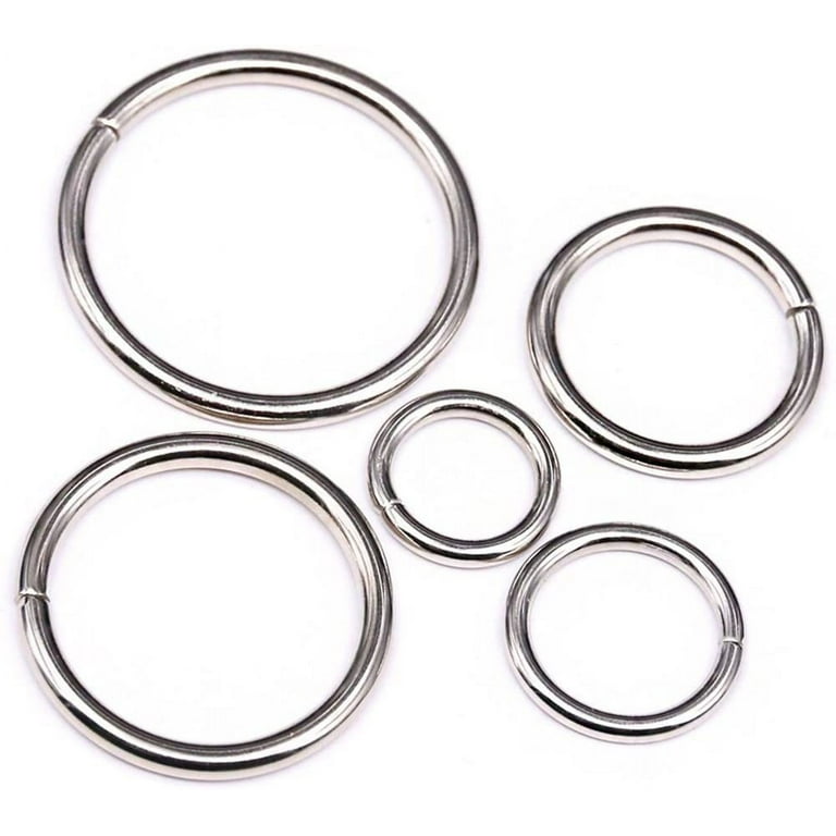 Swpeet 50 Pcs Sliver Assorted Multi-Purpose Metal O Ring for Hardware Bags  Ring Hand DIY Accessories - 15mm, 19mm, 25mm, 32mm, 38mm Oring-Sliver-50 