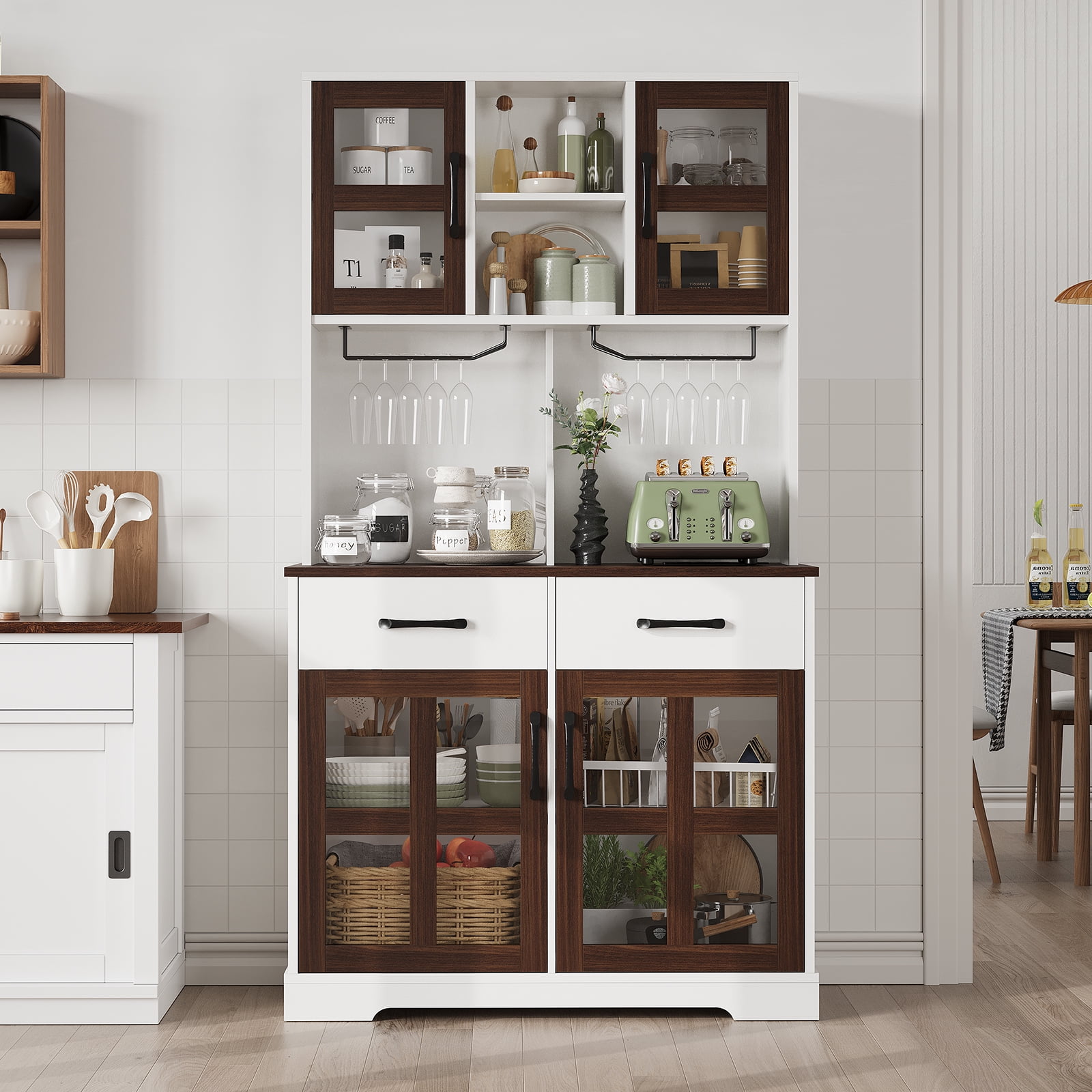 Swpormundo Kitchen Pantry Storage 71" Tall Freestanding Pantry