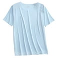 thumbnail image 1 of SROBPTY Mens Pajama Shirts, Men Casual Fashion Solid Short Sleeve Round Neck Pullover Sports Shirt Top Light Blue XXXL, 1 of 5