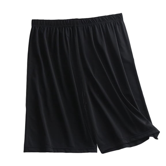 SROBPTY Mens Pajama Shorts, Man Fashion Solid Loose Sleeping Pajamas Shorts Pants Black XXXXL