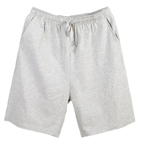 SROBPTY Mens Pajama Shorts, Man Fashion Solid Loose Sleeping Pajamas Shorts Pants Gray XXL