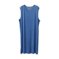 thumbnail image 1 of SROBPTY Mens Robes, Men's Loose Solid Color Sleeveless Round Neck Thin Home Pajama Robes Blue L, 1 of 3